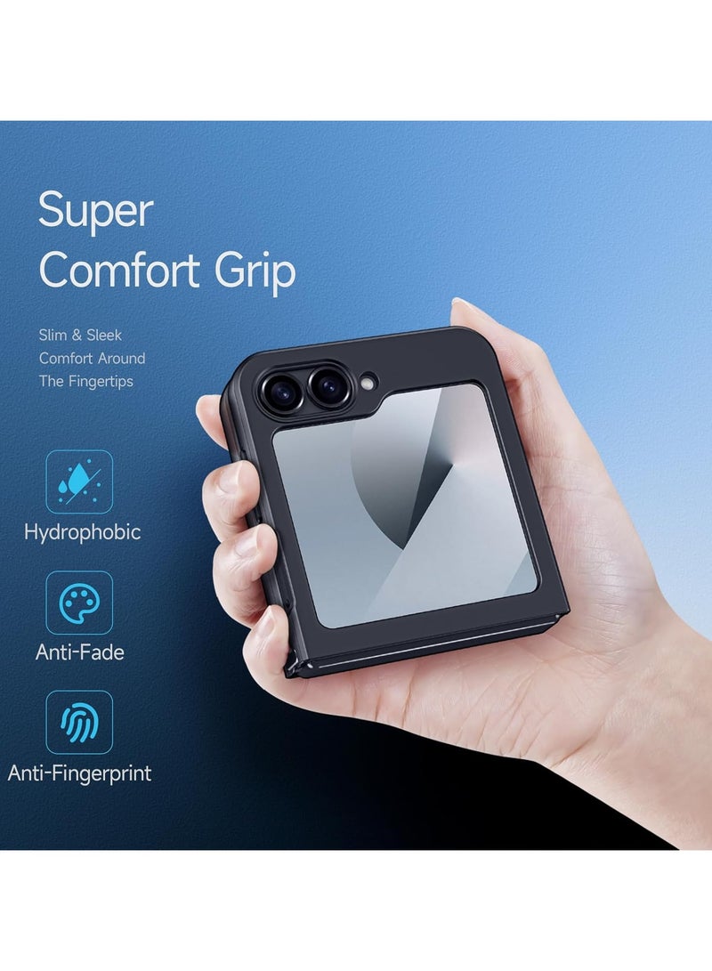 غطاء واقي مغناطيسي لسامسونج جالكسي Z Flip 7 FE 5G، بتصميم أنيق، مع غطاء خلفي شفاف مطفأ مضاد لبصمات الأصابع، مصنوع من مادة PC + TPU المضادة للصدمات، متوافق مع Galaxy Z Flip7 FE. - Image 2